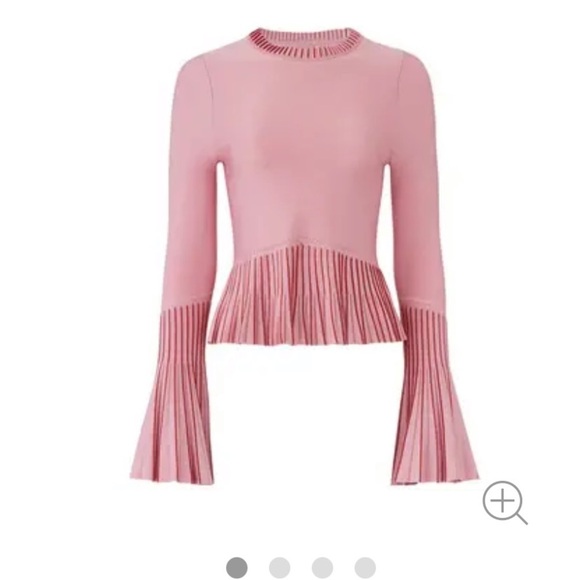 Jonathan Simkhai Metallic Stripe Bell Sleeve Top - Picture 2 of 4